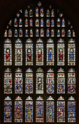The west window with genealogical figures from the twelfth and thirteenth centuries and kings from the fifteenth century