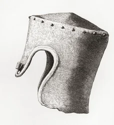 Thirteenth Century Cylindrical Flat-topped Helmet with Nasal