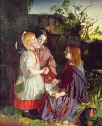 Three Young Girls in a Landscape, c.1860