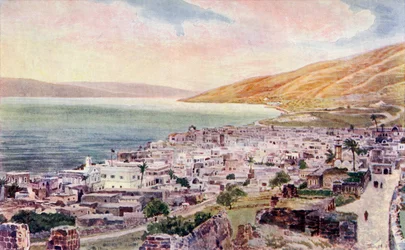 Tiberius and the Sea of Galilee, Israel, c.1910