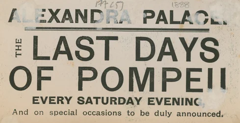 Ticket for The Last Days of Pompeii at the Alexandra Palace