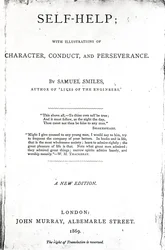 Title Page for Self-Help; with Illustrations of Character, Conduct and Perseverance by Samuel Smiles, published 1869