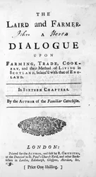 Title Page for The Laird and Farmer by the Author of the Familiar Catechism, published 1750