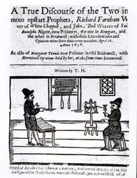 Title Page of A True Discourse of the Two Infamous Prophets, Richard Farnham, Weaver, of White-Chapel, and John Bull, Weaver, of Saint Botolphs, Algate by T.H, 1636