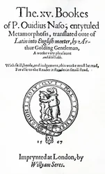 Title Page of XV book of P. Ovidius Naso, entitled Metamorphosis