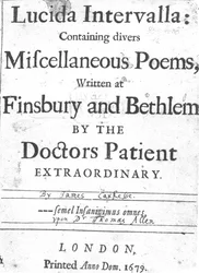 Title Page to Lucida Intervalla by James Carkesse, published 1679