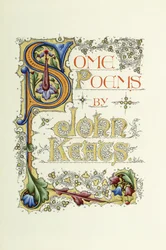 Title page, title and author, with large historiated and illuminated initial 