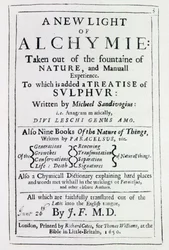 Title page to the English edition of A New Light on Alchemy by Michal Sedziwoj, 1650