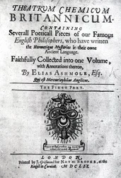 Titlepage to Theatrum Chemicum Britannicum by Elias Ashmole