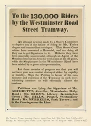 To the 130,000 Riders by the Westminster Road Street Tramway