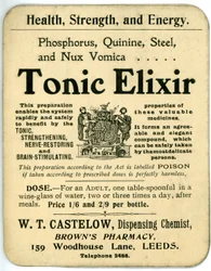 Tonic Elixir label, early