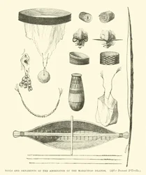Tools and Ornaments of the Aborigines of the Marquesas Islands, after Dumont D