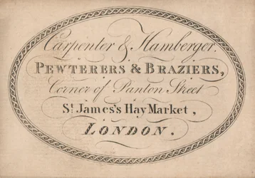 Trade Card, Carpenter & Hamberger