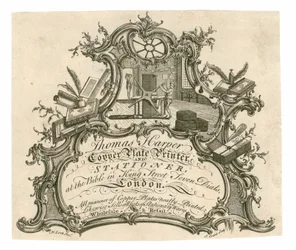 Trade Card for Thomas Harper, Copper Plate Printer and Stationer