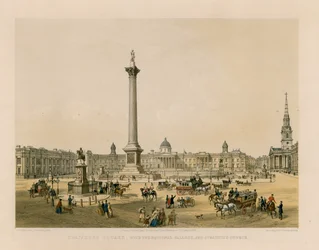 Trafalgar Square with the National Gallery and St Martins Church