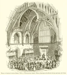 Trial of Lambert before Henry VIII in Westminster Abbey