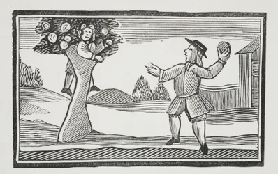 Up into the tree hur gets (illustration)