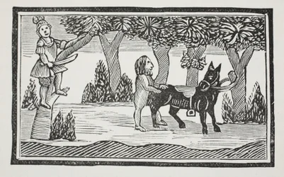 Valentine and Orson, illustration from Chap-books of the Eighteenth Century by John Ashton, pub. 1882