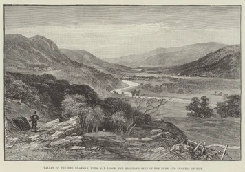 Valley of the Dee, Braemar, with Mar Lodge, the Highland Seat of the Duke and Duchess of Fife
