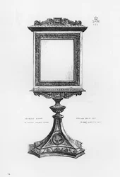 Victoria and Albert Museum: Metallic Mirror in Carved Walnut Frame, Italian