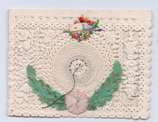 Victorian Beehive Greeting Card with a Dove Holding an Envelope