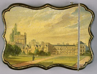 Victorian Card Case with a Scene of Trinity College Gardens, Oxford