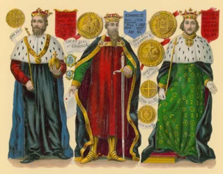 Victorian scrap: King Edward II, King Edward III, King Richard II