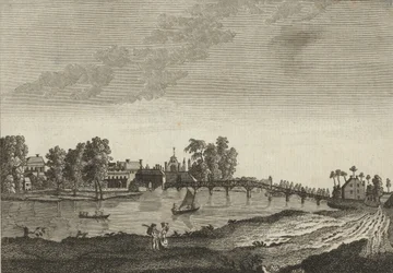 View of Hampton Court from the Opposite Shore of the River Thames