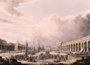 View of the Great Square with the Shops at Moscow, Plate 3 from 