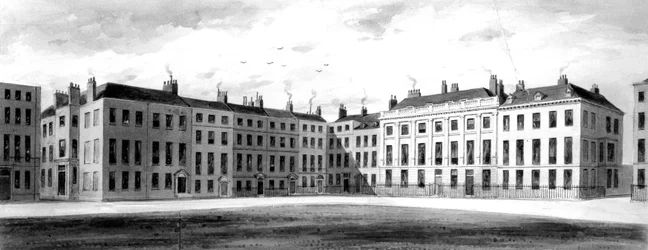 View of the North Side and East Side of Soho Square, 1854