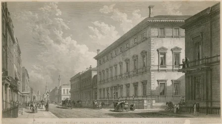 View of the Reform Club House in Pall Mall, now building, by Charles Barry, architect