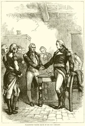 Washington taking leave of his old Comrades