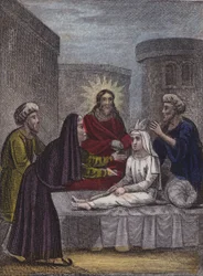 Weep not, he cried; then touch