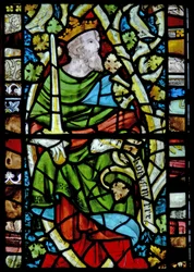 Window depicting Rehoboam on the Tree of Jesse