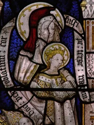 Window Ew depicting St Anne Teaching the Virgin to read