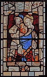 Window Ew depicting St Mary Salome, Zebedee with the Infant St John