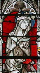 Window Ew depicting the Virgin Mary from a Coronation of the Virgin scene