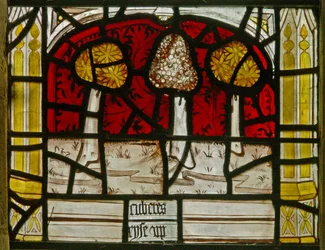 Window N3 depicting the Last Fifteen Days of the World (the Pryke of Conscience window): the sea rises to submerge the trees