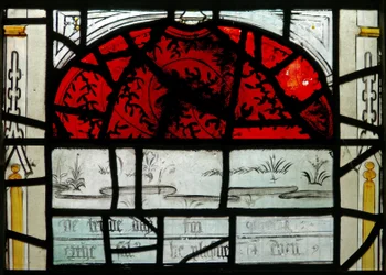 Window N3 depicting the Last Fifteen Days of the World (the Pryke of Conscience window): Only the earth and sky can be seen
