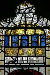 Window N3 depicting the Last Fifteen Days of the World (the Pryke of Conscience window): the stars fall