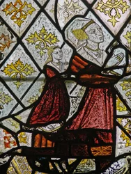 Window depicting Margaret Fawkener, wife of Robert Fitz Ellis
