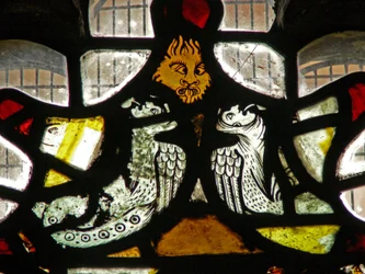 Window depicting grotesques