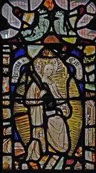 Window depicting the Virgin Mary as Queen of Heaven