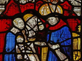 Window depicting St Martin goes to school