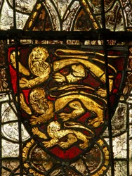 Window depicting arms of England