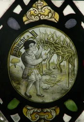 Window depicting the Labours of the Months: March