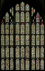 Window depicting fragmentary remains