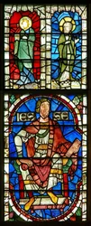 Window depicting Jesse and two saints
