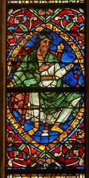 Window depicting a genealogical figure: Solomon