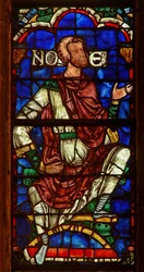 Window depicting a genealogical figure: the patriarch Noah